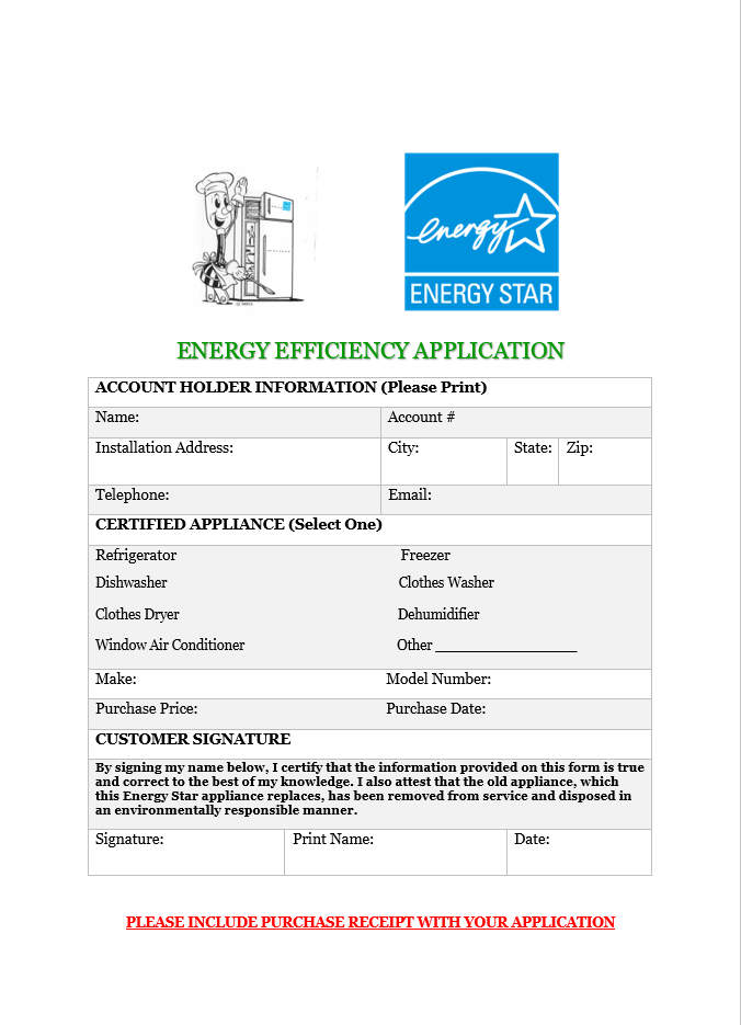 National Grid Energy Efficiency Rebate Application